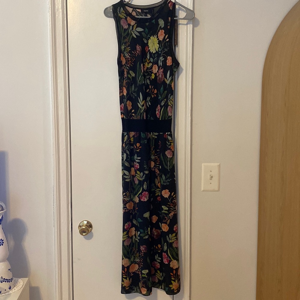 Theory floral midi dress